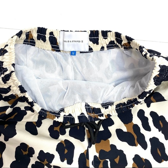Solid & Striped Leopard Print Swim Board Shorts - Picture 6 of 9